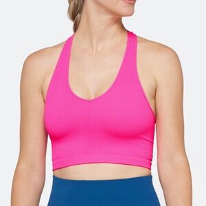 FP Movement by Free People Bright Pink Ribbed Racerback Sports Bra